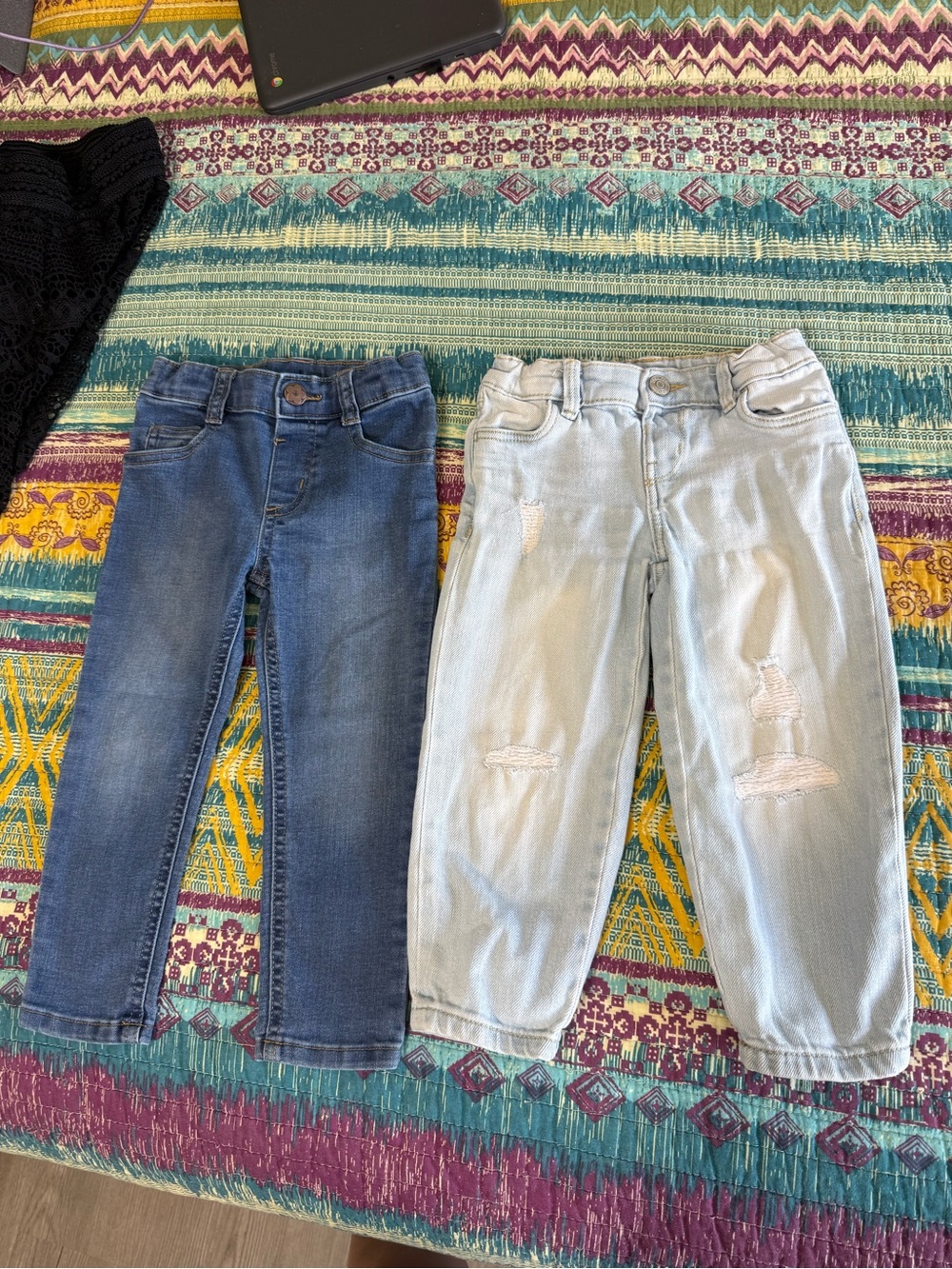 3T Girl’s Blue Denim & Light Wash Jeans Set of 2